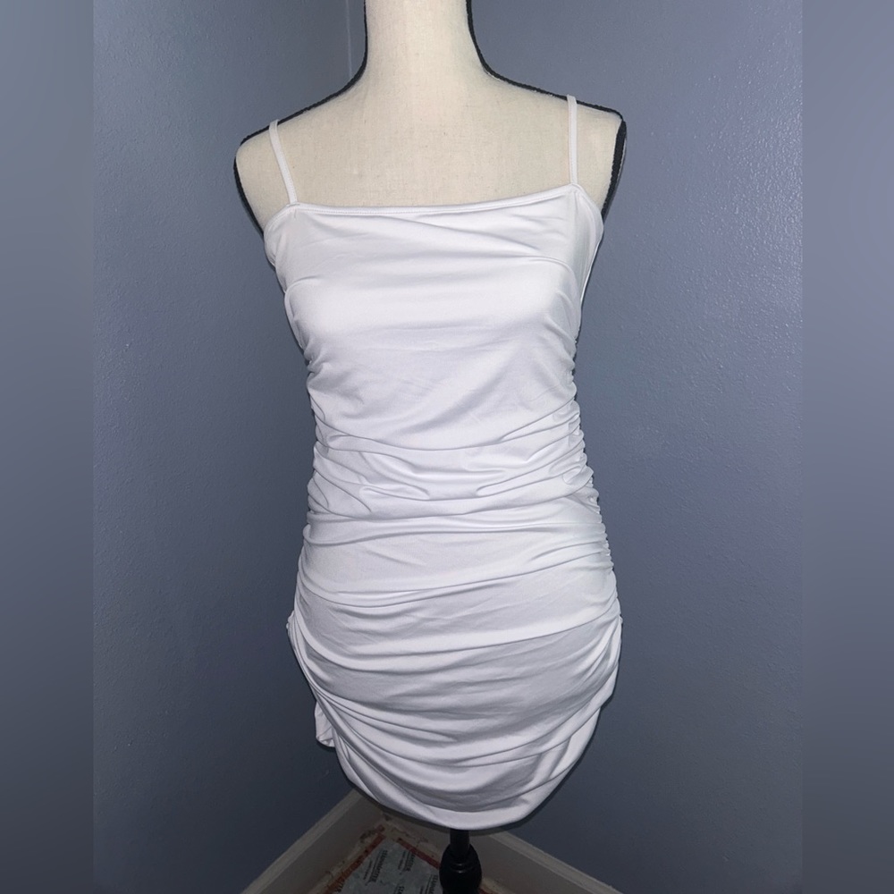 Never been worn cinched white dress